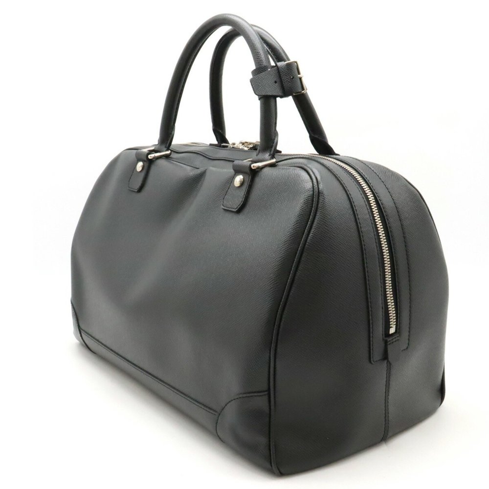 LOUIS VUITTON Taiga Stanislav Boston Bag Handbag Travel Ardoise Black M31152 - Picture 3 of 8